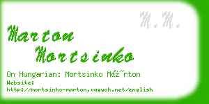 marton mortsinko business card